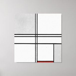 MONDRIAN - SAMMANSÄTTNING nr 1 GRÅTT-RED - 1935 - Canvastryck