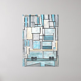 MONDRIAN - SAMMANSÄTTNING VI - 9 - BLUE FAÇADE -19 CANVASTRYCK