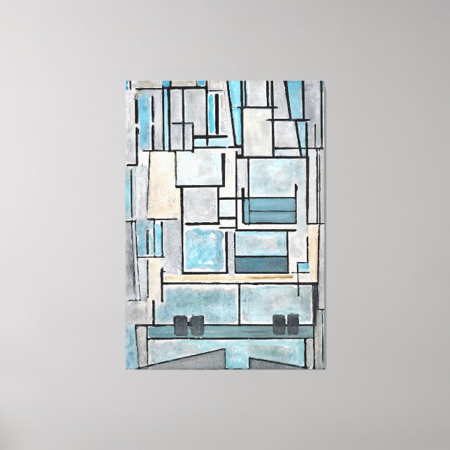 MONDRIAN - SAMMANSÄTTNING VI - 9 - BLUE FAÇADE -19 CANVASTRYCK (Framsida)