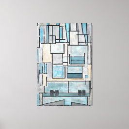 MONDRIAN - SAMMANSÄTTNING VI - 9 - BLUE FAÇADE -19 CANVASTRYCK