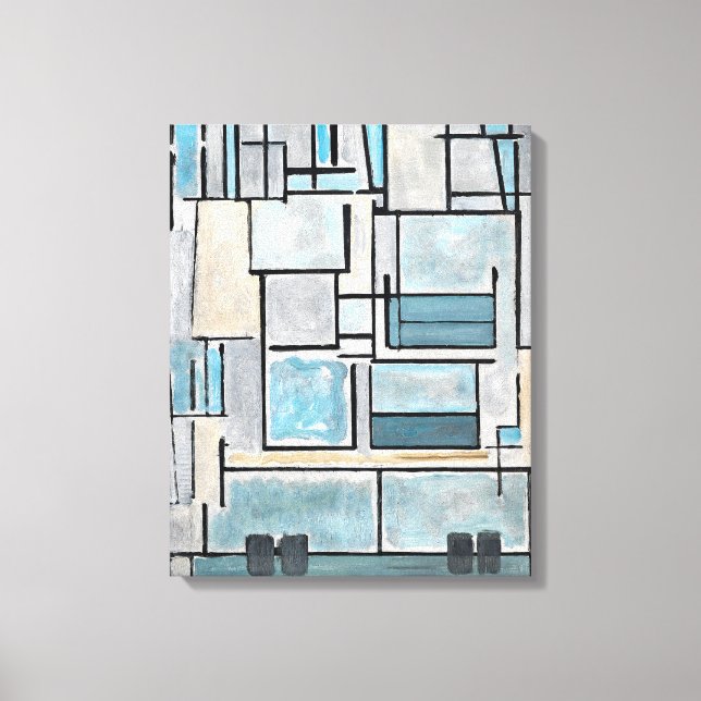 MONDRIAN - SAMMANSÄTTNING VI - 9 - BLUE FAÇADE -19 CANVASTRYCK (Framsida)