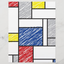 Mondrian Scribbles Minimalist De Stijl Modern Art Reklamblad