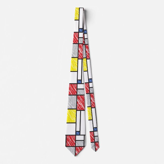 Mondrian Scribbles Minimalist De Stijl Modern Art Slips (Framsida)
