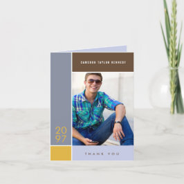 Mondrian Simple Färg Blocks Studenten Photo Tack Kort