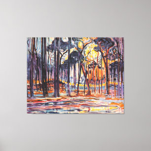 Mondrian-Skogen nära Oele Canvastryck