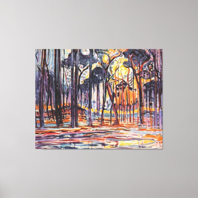 Mondrian-Skogen nära Oele Canvastryck (Framsida)