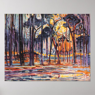 Mondrian-Skogen nära Oele Poster