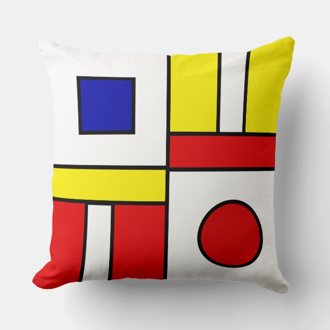 Mondrian Stil Abstrakt Art Kudde (Framsida)