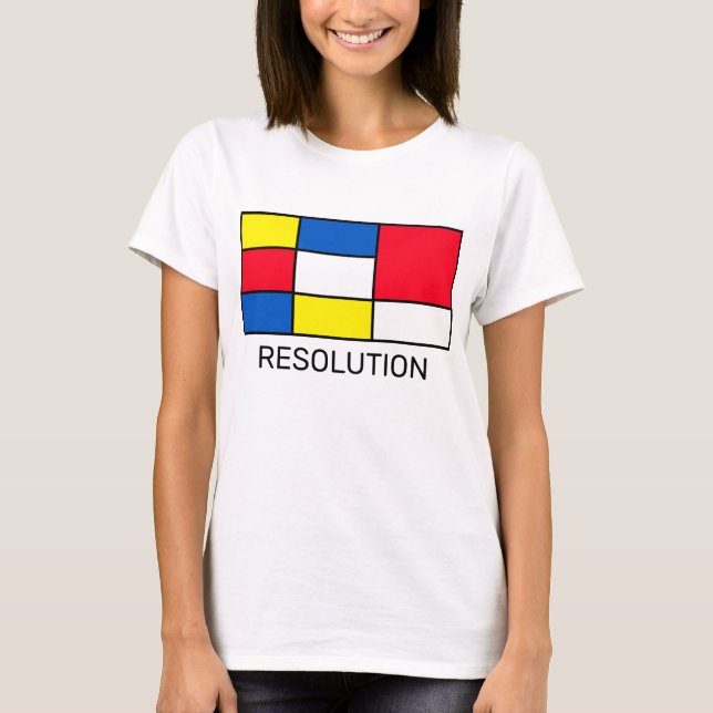 Mondrian Stil Abstrakt Art T Shirt (Framsida)