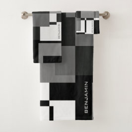 Mondrian Stil Abstrakt Modern Mönster Black White