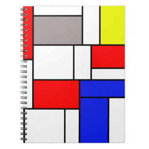 Mondrian stil anteckningsbok med spiral