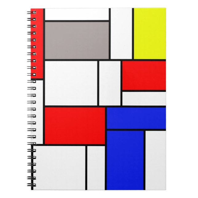 Mondrian stil anteckningsbok med spiral (Framsidan)