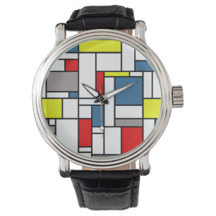 Mondrian stil design armbandsur