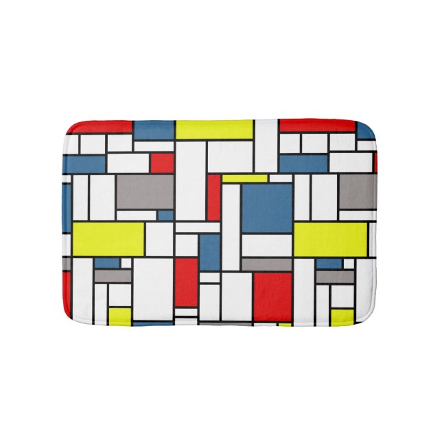 Mondrian stil design badrumsmatta (Framsidan)