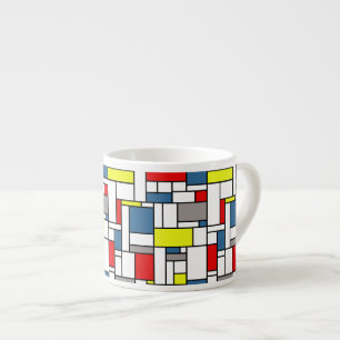 Mondrian stil design espressomugg