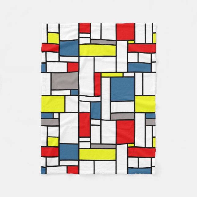 Mondrian stil design fleecefilt (Framsidan)