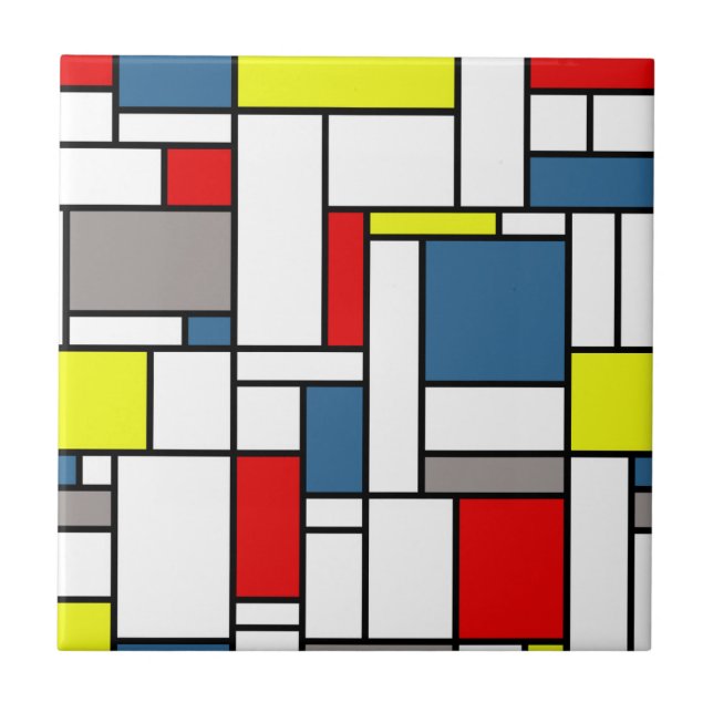 Mondrian stil design kakelplatta (Framsidan)