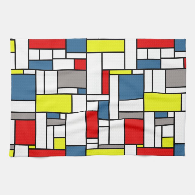 Mondrian stil design kökshandduk (Horisontell)