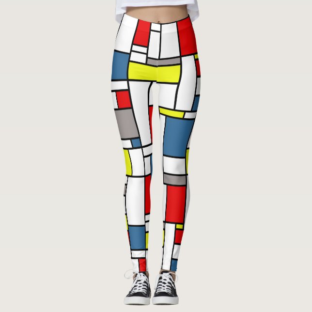 Mondrian stil design leggings (Framsida)