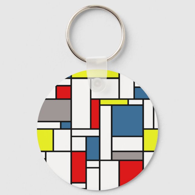 Mondrian stil design nyckelring (Framsida)