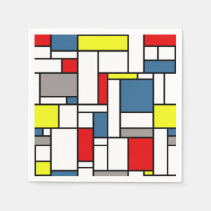 Mondrian stil design pappersservett