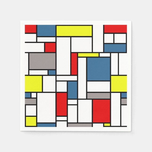 Mondrian stil design pappersservett (Framsidan)