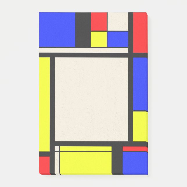 Mondrian stil design post-it block (Framsida)