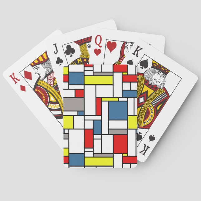 Mondrian stil design spelkort (Baksidan)