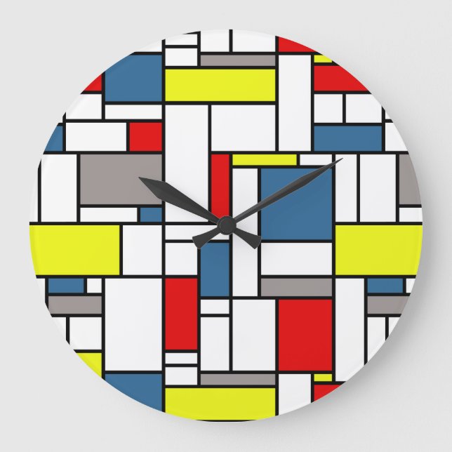 Mondrian stil design stor klocka (Framsida)