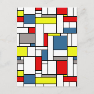 Mondrian stil design vykort