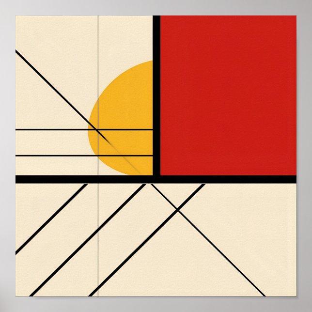 Mondrian-Stil Geometric Art-utskrift Poster (Framsidan)