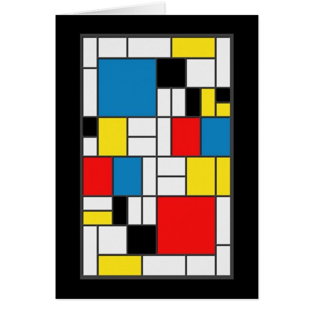 Mondrian Stil Hälsningskort (Framsidan)