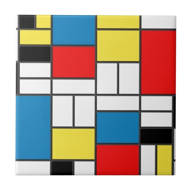 Mondrian Stil Kakelplatta (Framsidan)