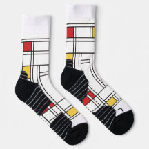 Mondrian Stil Modern Art Socks