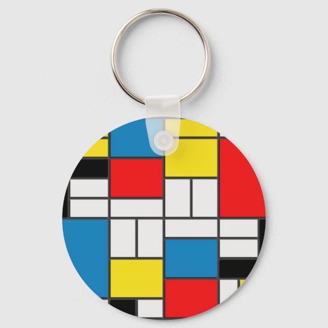 Mondrian Stil Nyckelring (Framsida)