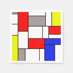 Mondrian stil pappersservett