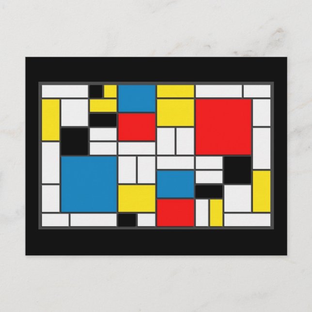Mondrian Stil Vykort (Framsida)