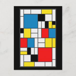 Mondrian Stil Vykort