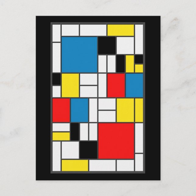Mondrian Stil Vykort (Framsida)