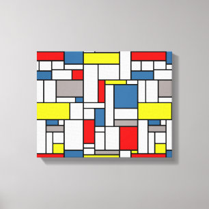 Mondrian stildesign canvastryck