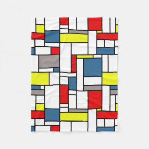 Mondrian stildesign fleecefilt