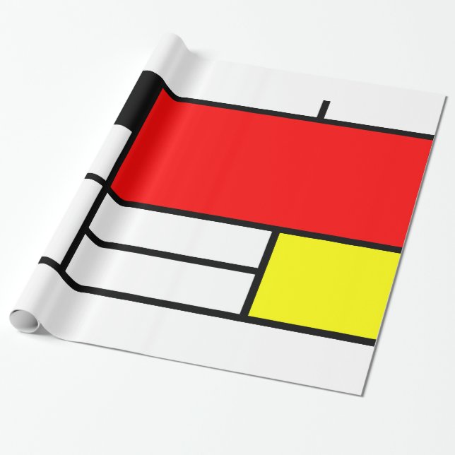 Mondrian stilkonst presentpapper (Utrullad)