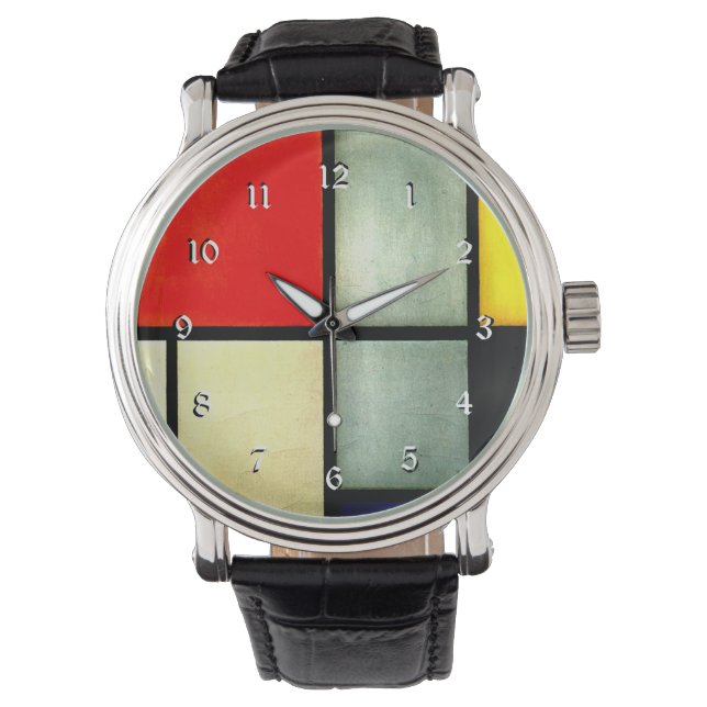 Mondrian - Tableau 3, berömd abstrakt Armbandsur (Framsida)