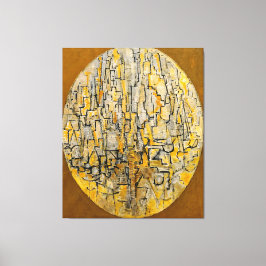 MONDRIAN - TABLEAU 3 COMP. in Oval (Träd) - 1913 Canvastryck