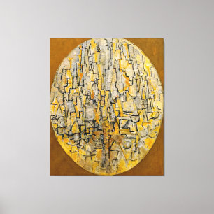 MONDRIAN - TABLEAU 3 COMP. in Oval (Träd) - 1913 Canvastryck