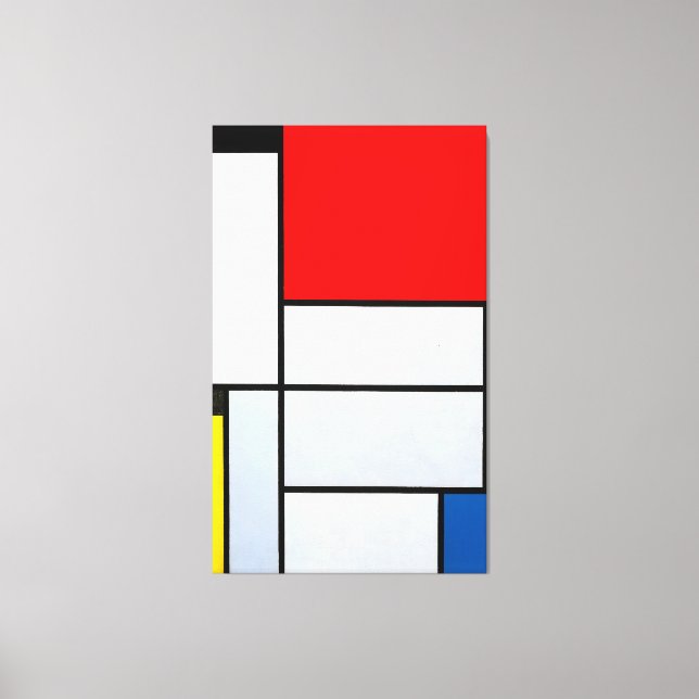 MONDRIAN - TABLEAU I - Comp med Large Red Flygplan Canvastryck (Framsida)