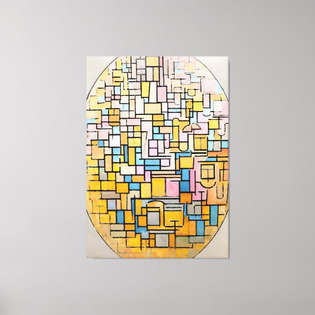 MONDRIAN - TABLEAU III-SAMMANSÄTTNING I OVAL - 191 CANVASTRYCK (Framsida)