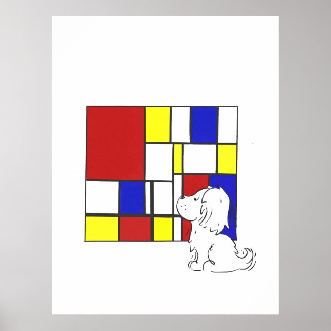 Mondrianinspirerad Kamomill Poster (Framsidan)