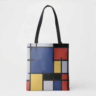 Mondrians box Inspired Abstrakt Tote Bag Tygkasse