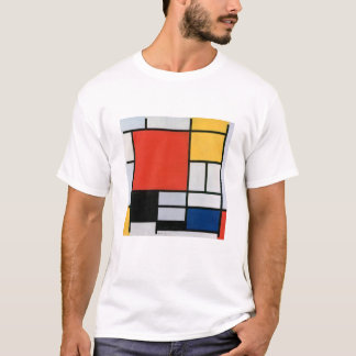 Mondrians sammansättning Röd, Gult, Blå, Svart T Shirt